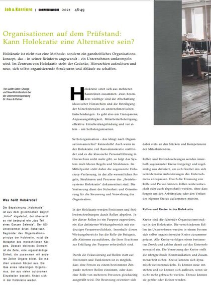Organisationen Holokratie Alternative | Kraus & Partner - Transformation Experts