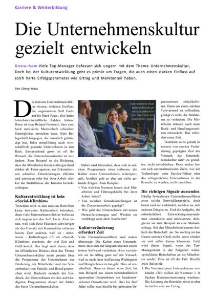 Unternehmenskultur gezielt entwickeln | Kraus & Partner - Transformation Experts