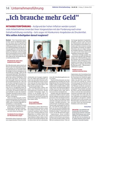 Cover des Artikels: „Ich brauche mehr Geld“