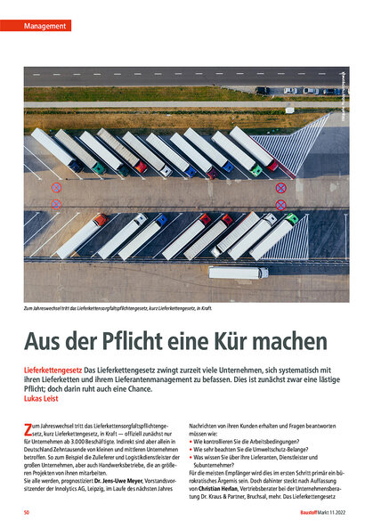 Artikel-Cover: Aus der Pflicht eine Kür machen; aus BaustoffMarkt