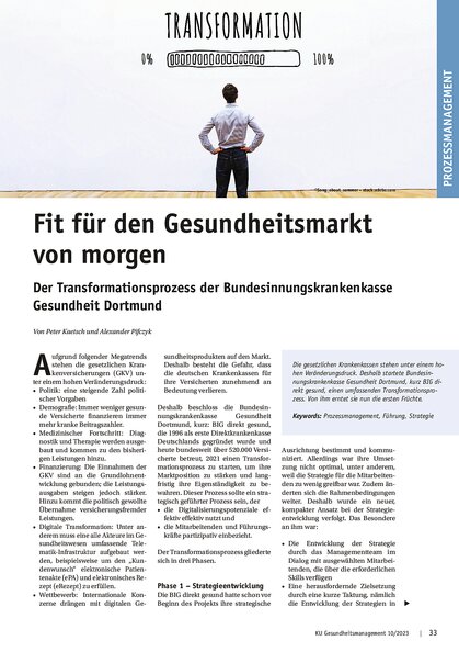 Artikel Fit Für den Gesundheitsmarkt von Morgen Transformation Prozess