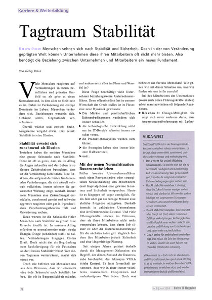 Cover: "Tagtraum Stabilität": MIt Veränderung richtig umgehen lernen