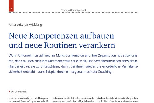 Cover: "Neue Kompetenzen aufbauen und neue Routinen verankern"