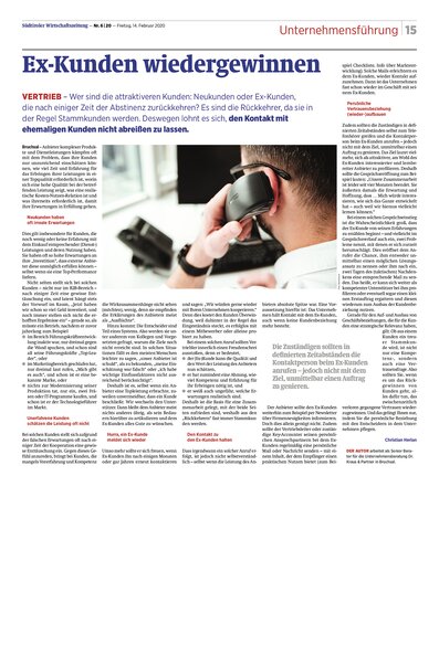 Vertriebsberatung ehemalige Kunden | Kraus & Partner - Transformation Experts