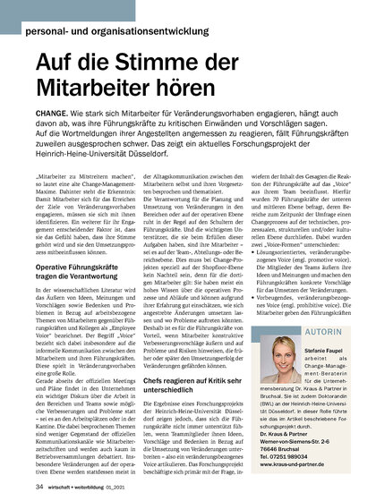 Employee Voice Change Beratung | Kraus & Partner - Transformation Experts